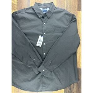 Dockers signature comfort flex classic fit dress Shirt Size XL Green no wrinkles